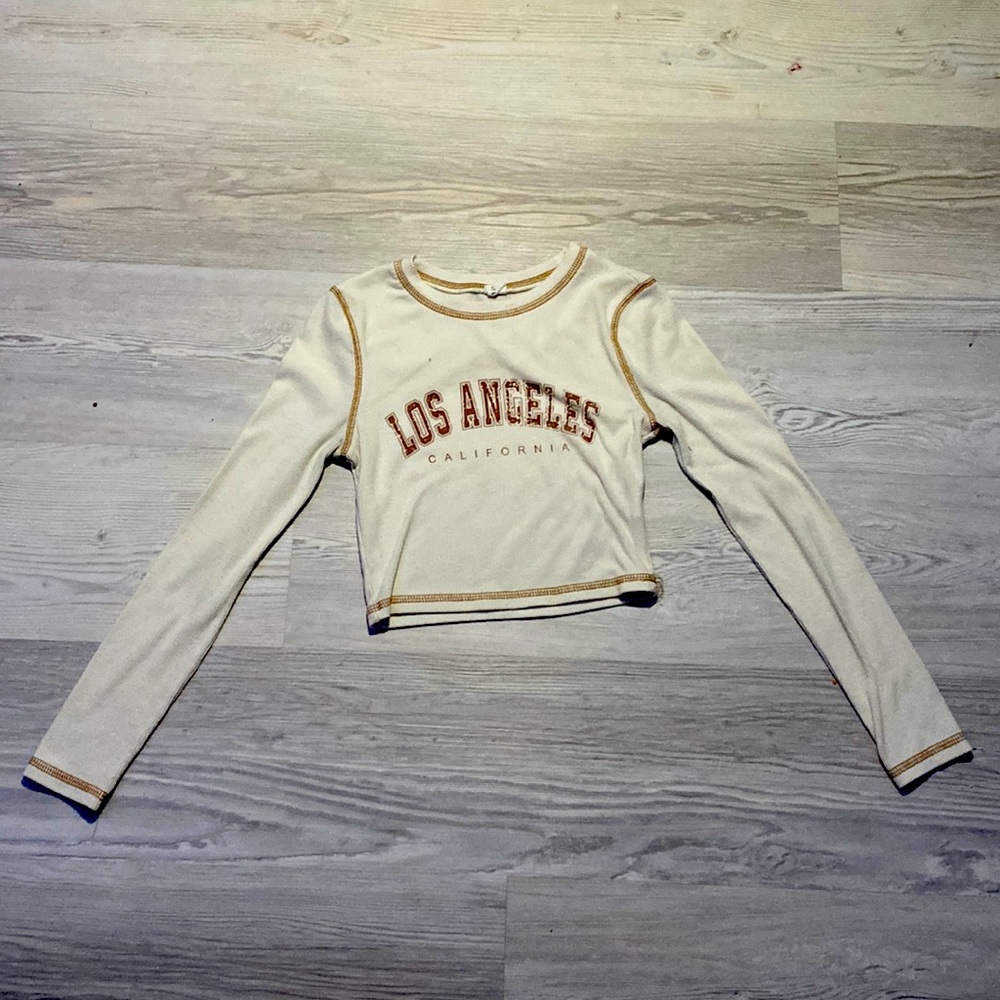 White Los Angeles crop top